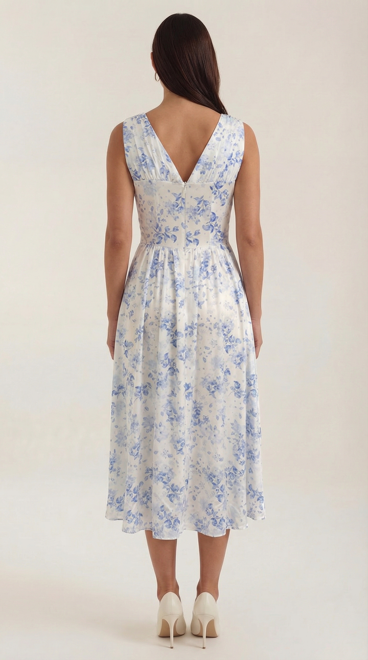 Cassiopeia | Women Plunge Midi Dress