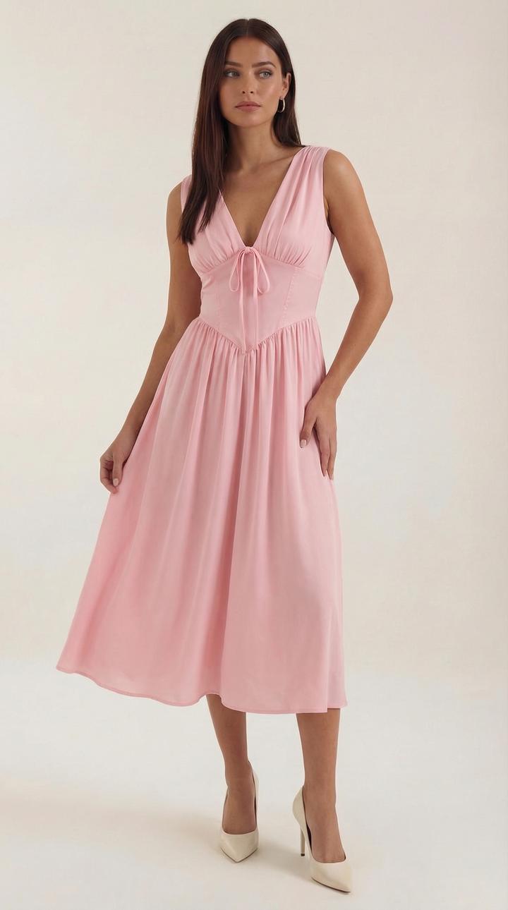 Cassiopeia | Women Plunge Midi Dress