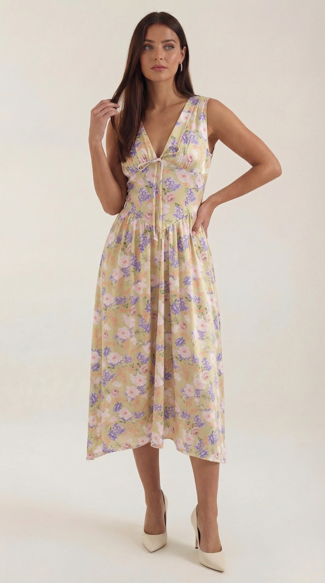 Cassiopeia | Women Plunge Midi Dress