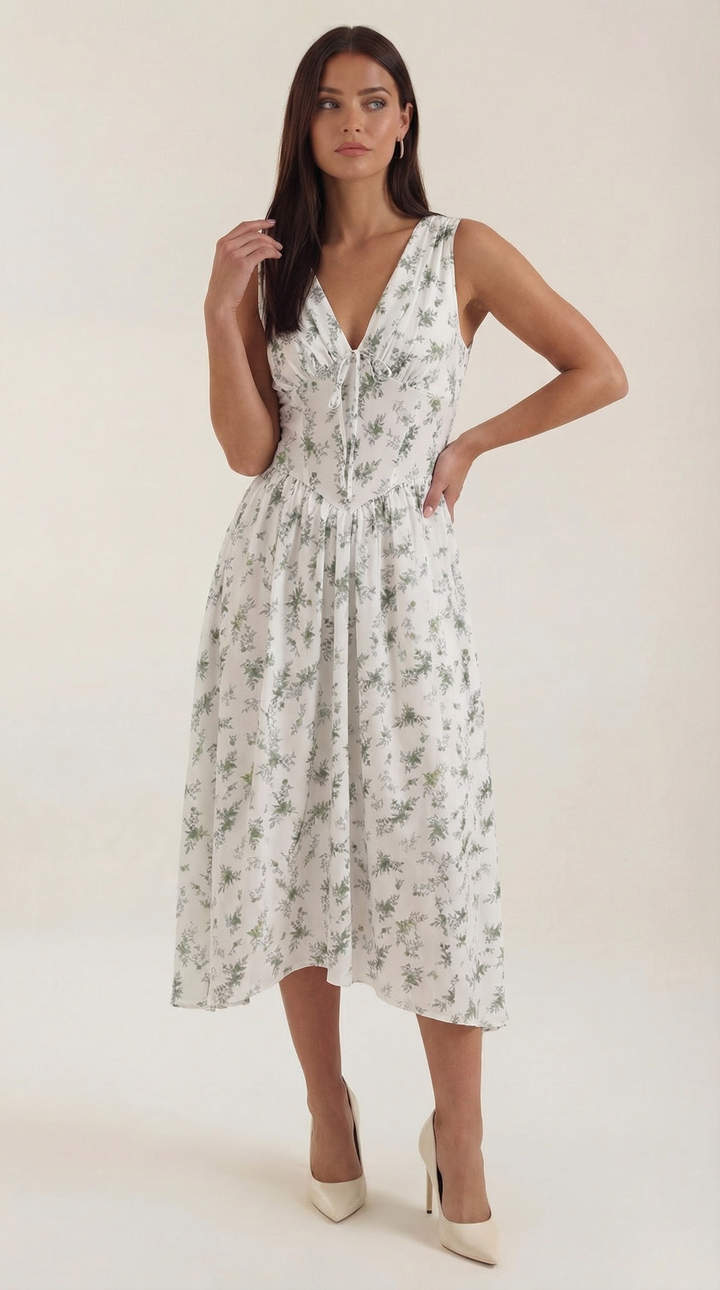 Cassiopeia | Women Plunge Midi Dress