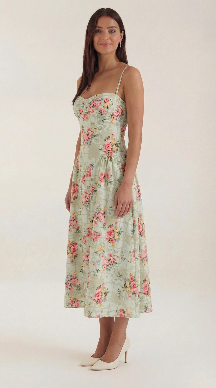Odette | Women Corset Midi Dress