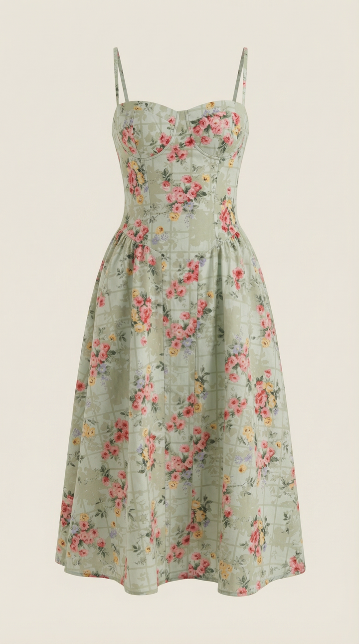Odette | Women Corset Midi Dress