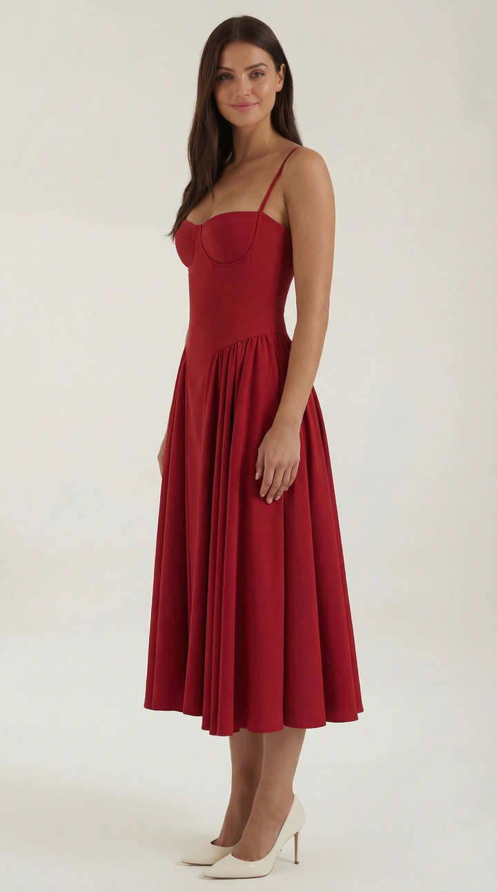 Odette | Women Corset Midi Dress