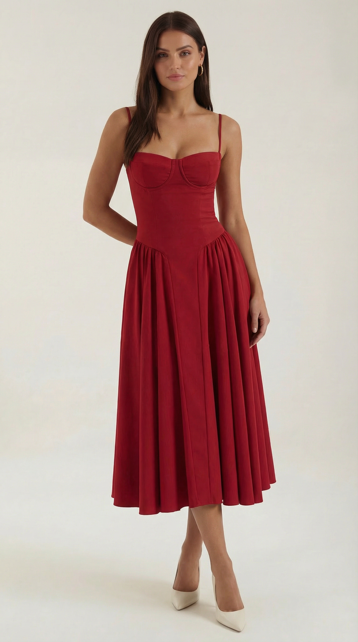 Odette | Women Corset Midi Dress