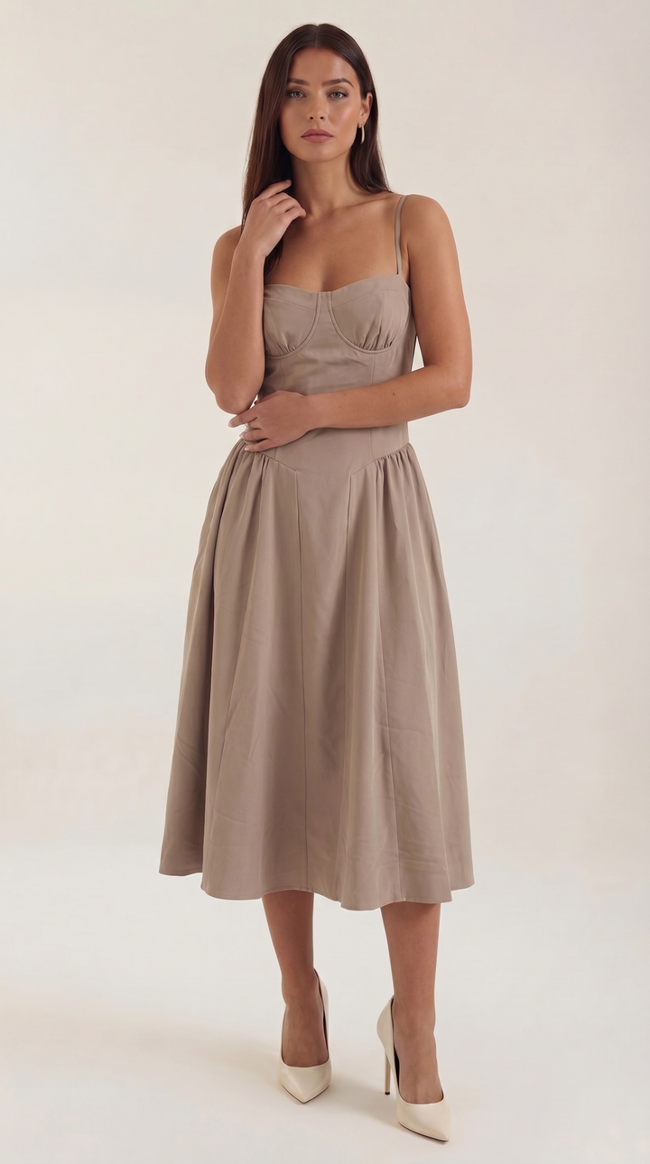 Odette | Women Corset Midi Dress