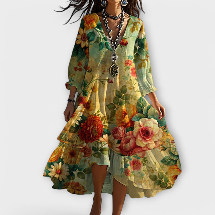 Isabella | Women Boho Floral Maxi Dress