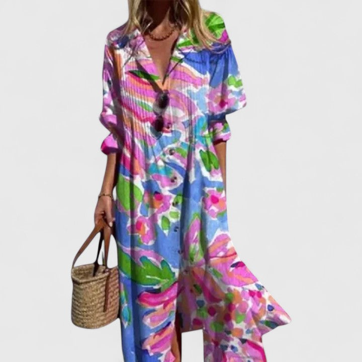 Susan | Women V-Neck Boho Maxi Dress