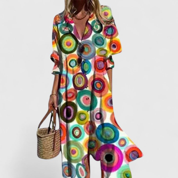 Susan | Women V-Neck Boho Maxi Dress